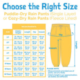 Size 8: Jan & Jul Heather Grey Cozy-Dry (Fleece Lined) Rain Pants NEW