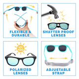 Size S (6m-2y): Jan & Jul Urban Xplorer Sunglasses - NAVY AURORA
