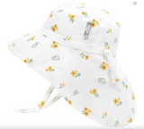 Size S (0-6m): Jan & Jul Cotton Xplorer Hat - YELLOW FLOWER