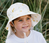 Size S (0-6m): Jan & Jul Cotton Xplorer Hat - YELLOW FLOWER