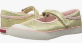 Size 5: See Kai Run Marie, GOLD Mary Jane Sneaker Shoes NEW