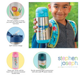 Stephen Joseph Double Walled Stainless Steel Flip Top Water Bottle - MERMAID- NEW