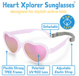 Size M (2-6Y): Jan & Jul HEART Sunglasses -SOFT PINK AURORA