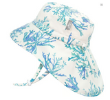 Size S (0-6m): Jan & Jul Aqua Dry Adventure Hat - BLUE CORAL