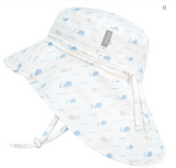 Size S (0-6m): Jan & Jul Cotton Xplorer Hat - WHALE TALES