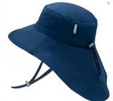 Size XL (5-12 years): Jan & Jul Cotton XplorerHat - NAVY- NAVY TRIM