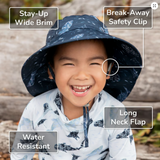 Size XL (5-12 years): Jan & Jul Aqua Dry Adventure Hat - BUNNY FLOWERS