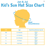 Size M (6-24m): Jan & Jul Aqua Dry Adventure Hat - BUNNY FLOWERS