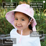 Size M (6-24m): Jan & Jul Aqua Dry Adventure Hat - BUNNY FLOWERS