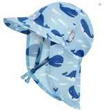 Size XS (0-3m): Jan & Jul Sun Soft UV Baby Cap - BLUE WHALE