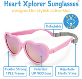 Size M (2-6Y): Jan & Jul HEART Sunglasses -PEACHY PINK HEART