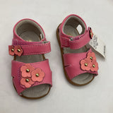 Size 5: See Kai Run Pink Flower Open Toe Velcro Sandals NEW