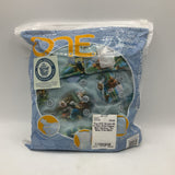 Size O/S: Grovia All In One Cloth Diaper: Blue Smokey The Bear Print-NEW