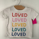 Size 18-24m (80): Hanna Andersson White Red/Pink Loved T-Shirt
