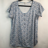 Sizer L: Nom Blue/White Floral 2pc Shorty PJs
