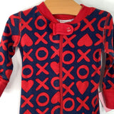 Size 6-12m: Navy/Red "X O" 1pc PJs