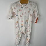 Size NB: Mori White/Multicolor "The Very Hungry Caterpillar' 1pc Footy PJs