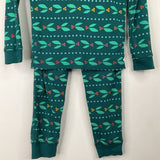 Size 3 (90): Hanna Andersson Blue Holiday Ornament 2pc PJs