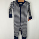 Size 3-6m (60): Hanna Andersson Blue/White Striped 1pc PJs
