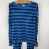Size 8 (130): Hanna Andersson 2 Tone Blue Striped 2pc PJs