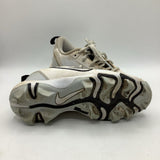 Size 1Y: Nike White/Black Lace-Up Baseball Cleats