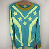 Size 8 (130): Hanna Andersson Blue/Yellow Stars 2pc PJs