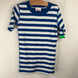 Size 10 (140): Hanna Andersson Blue/White Striped 2pc Shorty PJs -REDUCED