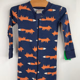 Size 3 (90): Hanna Andersson Blue Fox Print 1pc PJs