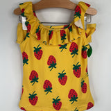 Size 10 (140): Hanna Andersson Yellow Strawberry Print 2pc Swimsuit