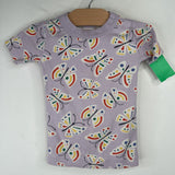 Size 3 (90): Hanna Andersson Purple Butterfly Print 2pc Shorty PJs