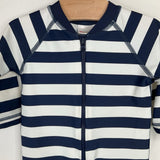 Size 3-6m (60): Hanna Andersson Blue/White Striped 1pc Rash Guard Suit