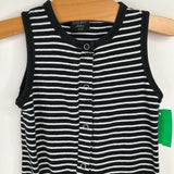 Size 2-3: Little Bipsy Black/White Striped Cozy Overalls