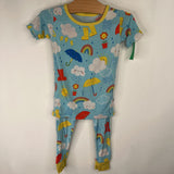 Size 2: Little Sleepies Blue/Colorful Weather Print 2pc PJs