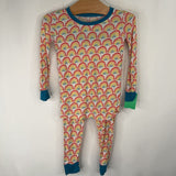 Size 18-24m: Little Sleepies White/Rainbow Print 2pc PJs