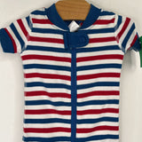 Size 0-3m (50): Hanna Andersson Red/White/Blue Striped 1pc Shorty PJs