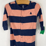 Size 6-9m: Gap Blue/Pink Striped 1pc Footy PJs