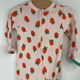 Size 0-3m: Old Navy Pink Strawberry 1pc Footy PJs