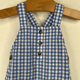 Size NB: Carter's Blue/White Checkered Shortalls