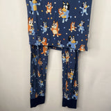Size 9-10: Little Sleepies Blue Bluey Print Short Sleeve 2pc PJs