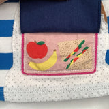 Size 4-5: Mini Boden Blue/White Striped Dog Long Sleeve Shirt