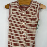 Size 6-12m: Kate Quinn Brown/Creme Striped Tank Romper