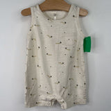 Size 6-12m: Rylee + Cru White Caterpillar Print Shorty Romper