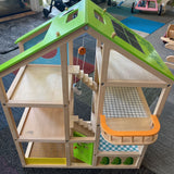 Hape All Seasons Kids Wooden Dollhouse W/Furniture