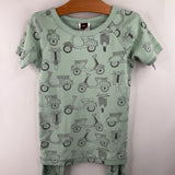 Size 8: Tea Green Car Print Short Sleeve 2pc PJs