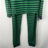 Size 12 (150): Hanna Andersson Green Striped 2pc PJs