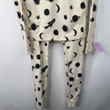 Size 12 (150): Hanna Andersson White Black Space Print 2pc PJs
