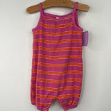 Size 6-12m (70): Hanna Andersson Pink Orange Striped Tank Shorty Romper