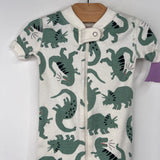 Size 6-12m (70): Hanna Andersson White/Green Dinosaur 1pc Shorty PJs