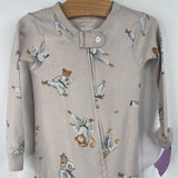 Size 12m: Burt's Bees Brown Karate Animals 1pc Footy PJs
