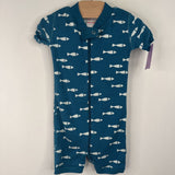 Size 3-6m (60): Hanna Andersson Blue/White Fish 1pc Shorty PJs